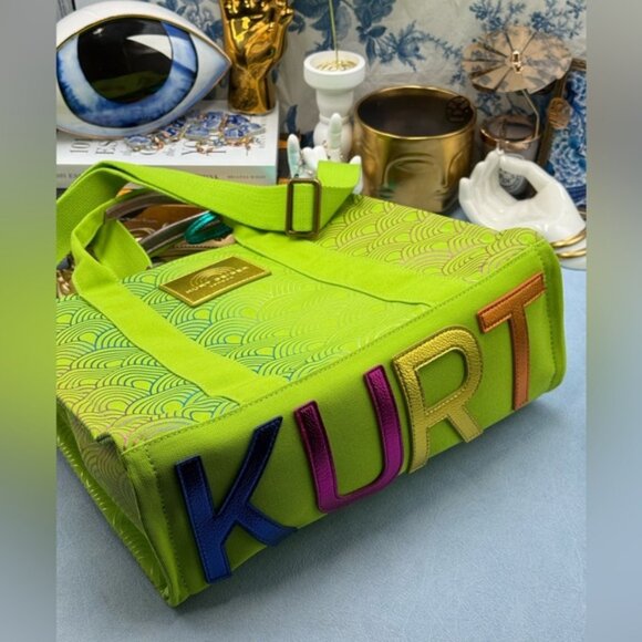 🆕 KURT GEIGER LONDON 🧿 NWOT Southbank Tote Crossbody Bag, Lime Green - Picture 15 of 16